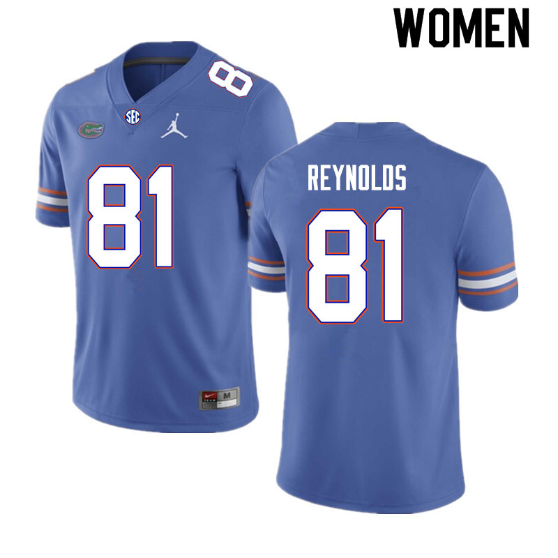 Women #81 Daejon Reynolds Florida Gators College Football Jerseys Sale-Royal - Click Image to Close